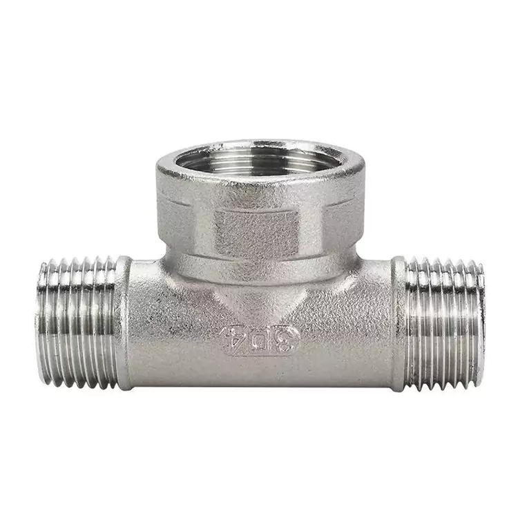 DN15-DN100 BSP аз пӯлоди зангногир Tee қубур миёна-калон
